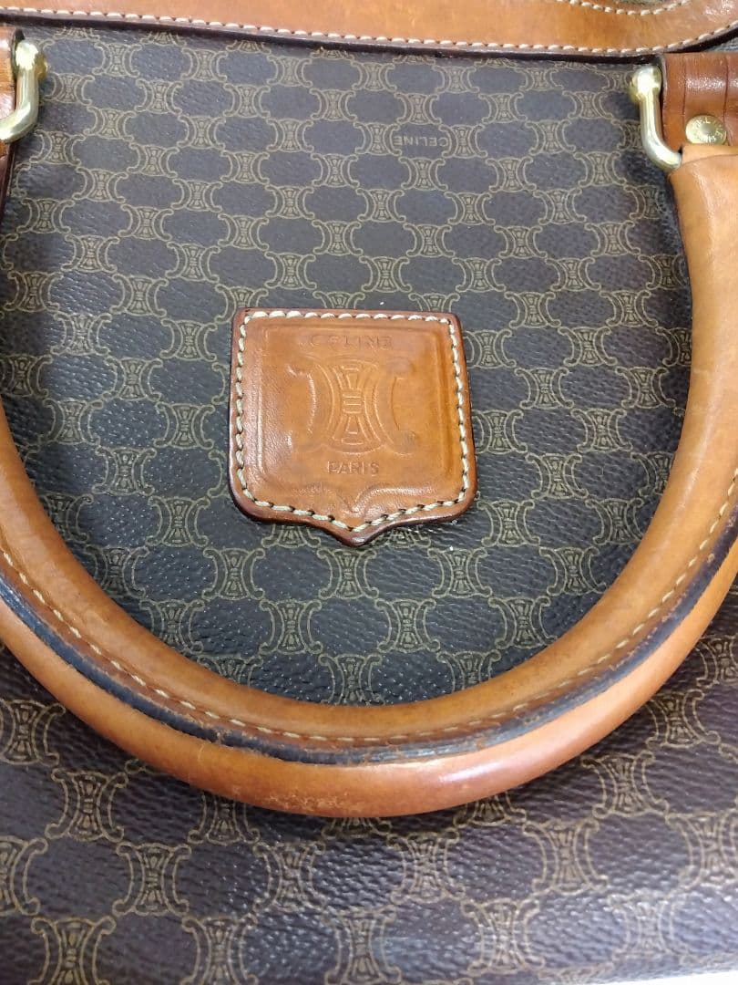 APZ13 セリーヌ マカダム ボストンバッグ ゴールド金具 トリオンフ