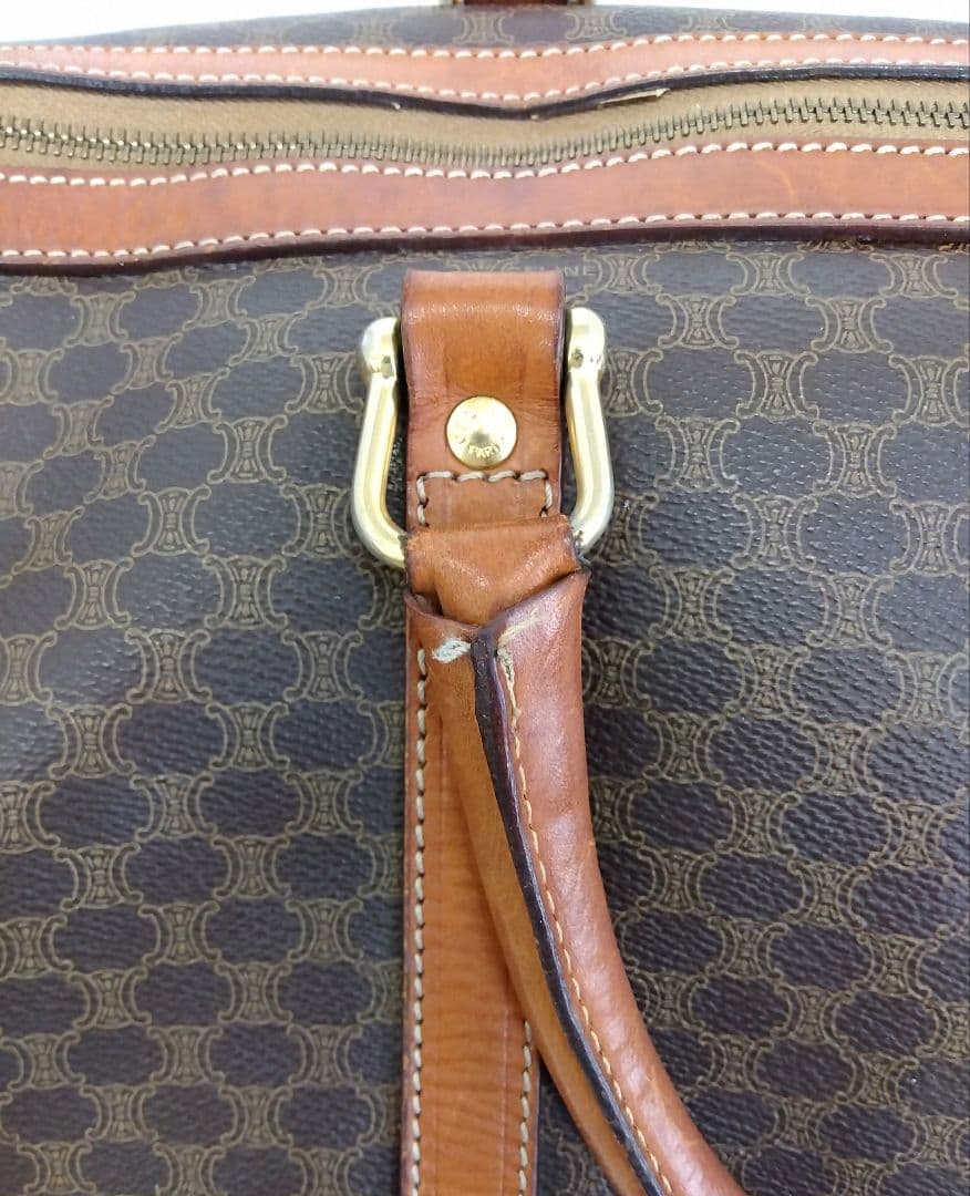 APZ13 セリーヌ マカダム ボストンバッグ ゴールド金具 トリオンフ