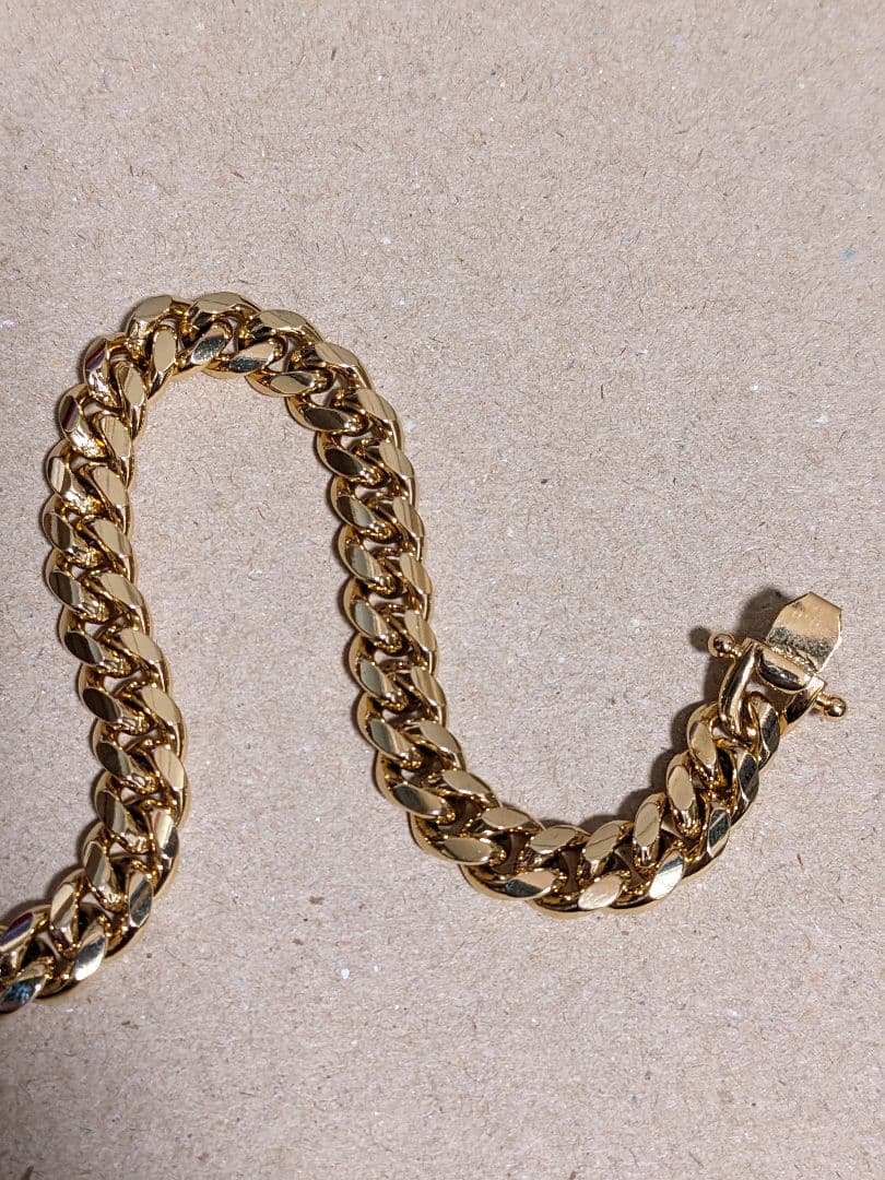 【21.5cm】【8mm】【18K刻印】【Miami Cuban】ブレスレット