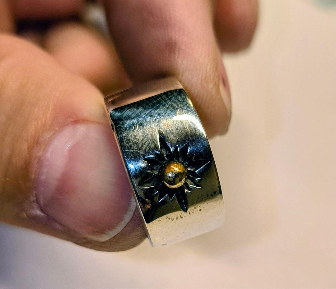 現品限り　太陽モチーフ シルバーリング 14.5号 A8