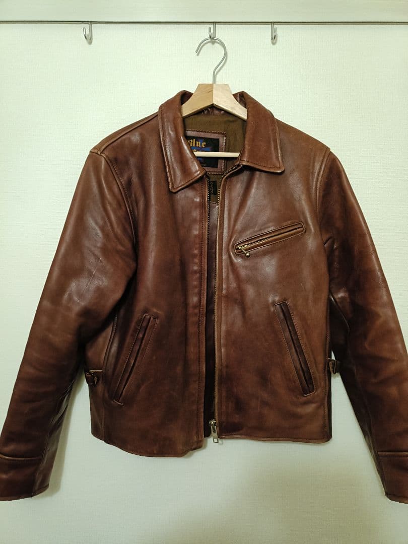 BLUE CROSS ヴィンテージ シングルライダース ブルークロス 本革　38