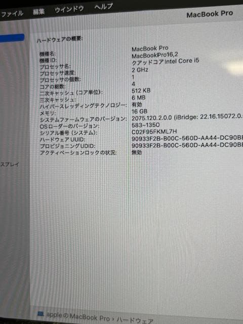 美品 10th　Apple Mac Book Pro A2251　(1)