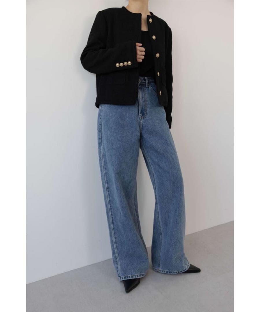 Na.e ナエ　ワイドルーズジーンズ　ディープブルー　M ロング丈　美品