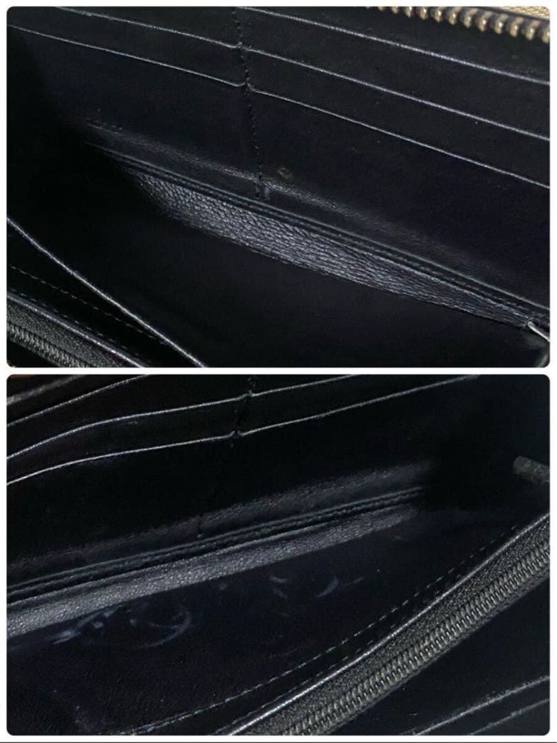 GUCCI グッチ ラウンドファスナー 長財布 インターロッキング ブラック