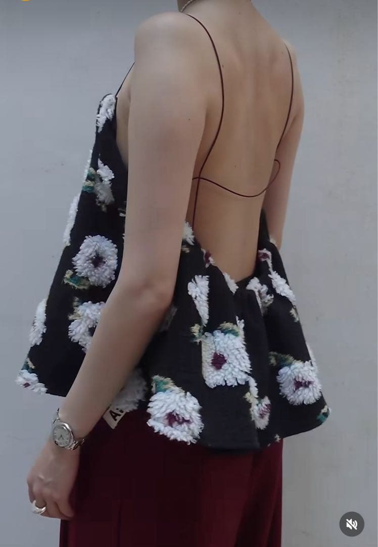 AKTE ボアキャミソール ブラック