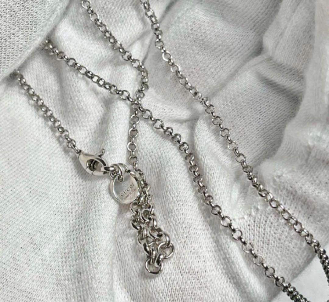 美品　GUCCI 2.2ミリ　クロームチェーンネックレス