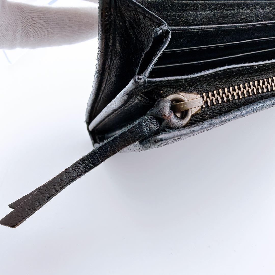 【バレンシアガ　クラシック コンチネンタル 長財布 ブラック レザー】