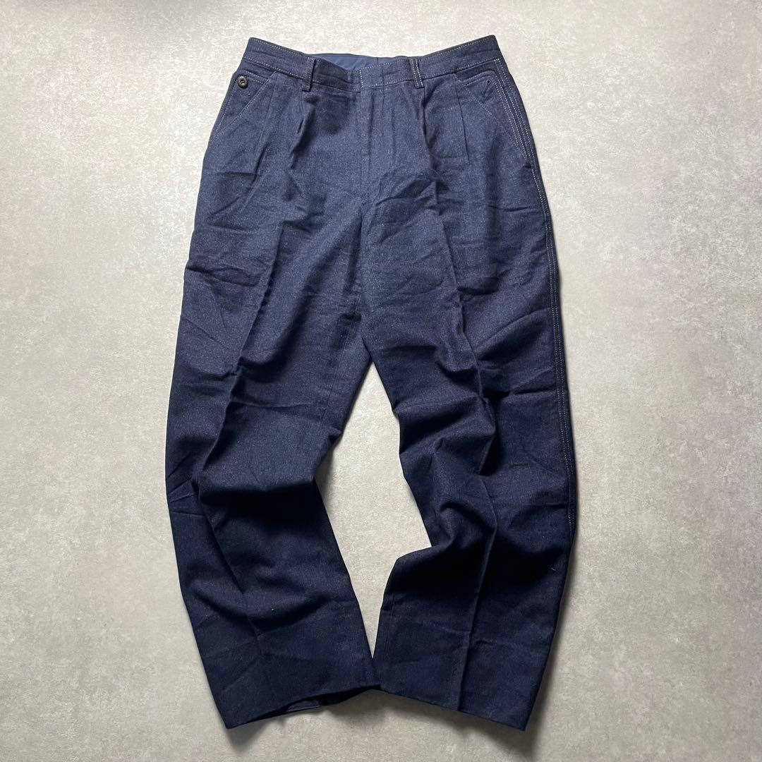 マミーショップvintageシルクウールスイングトップブルー青セットアップ