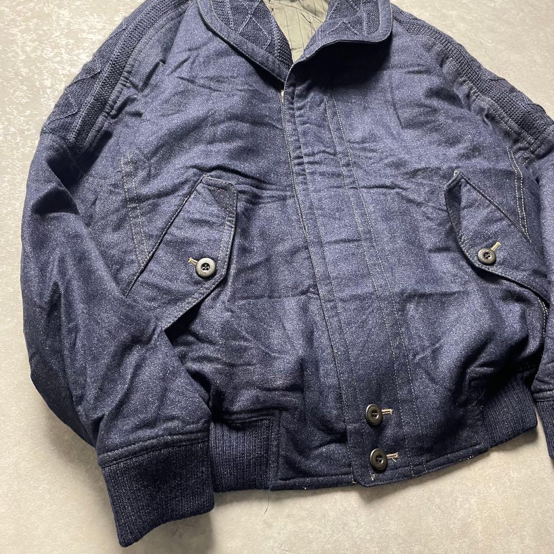 マミーショップvintageシルクウールスイングトップブルー青セットアップ