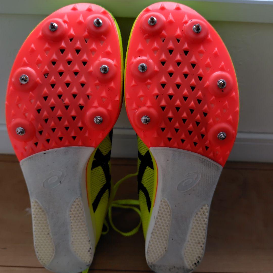 メタスピードLD2 スパイクシューズ 蛍光イエロー アシックス　27cm