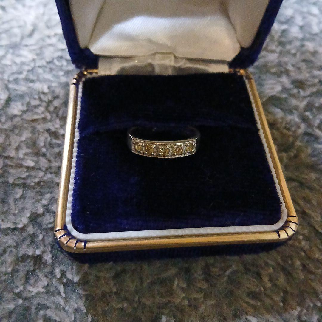 SILVAダイヤモンド風指輪18k指輪、真珠