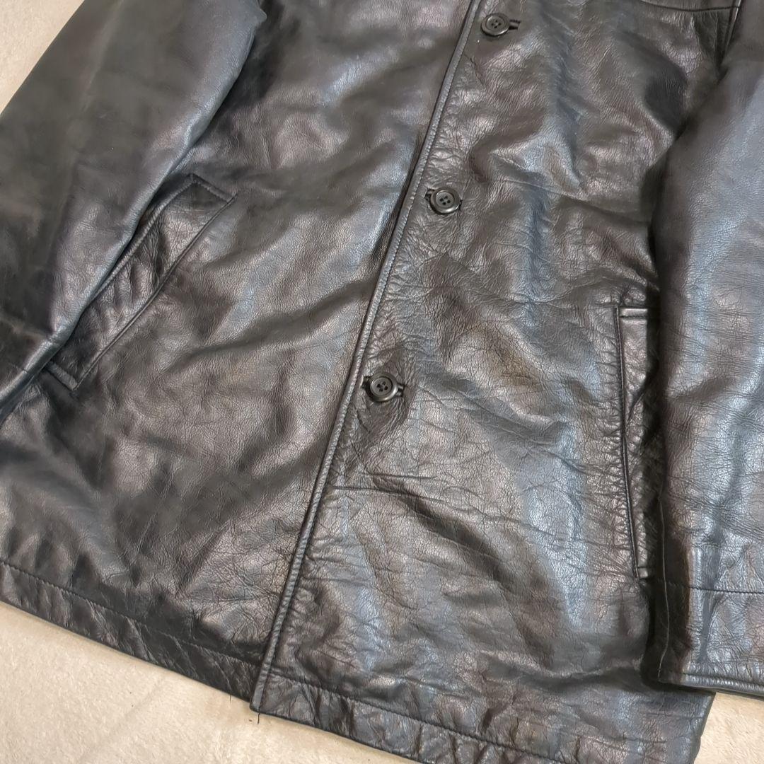 美品 オールドギャップ カーコート ブラック リアルレザー Sサイズ 野村訓市