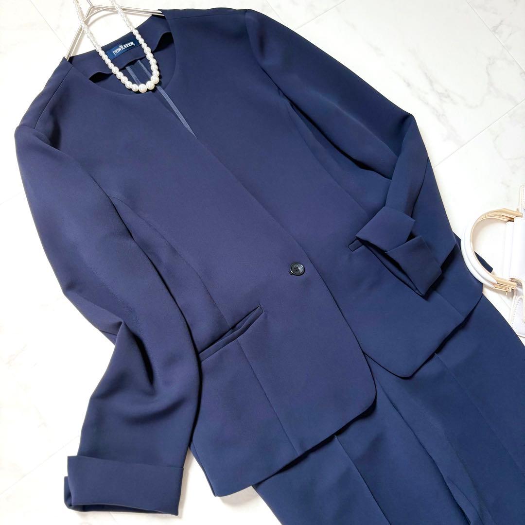 【極美品】NEW YORKER セットアップ 大きいサイズ13 紺 洗える