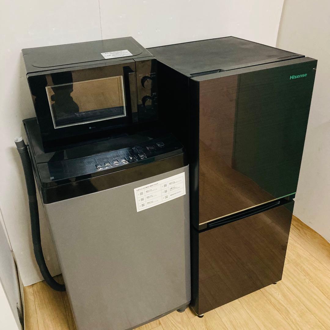 カッコいいガラストップ冷蔵庫一人暮らし家電セット大阪、大阪近郊配送と無料AD