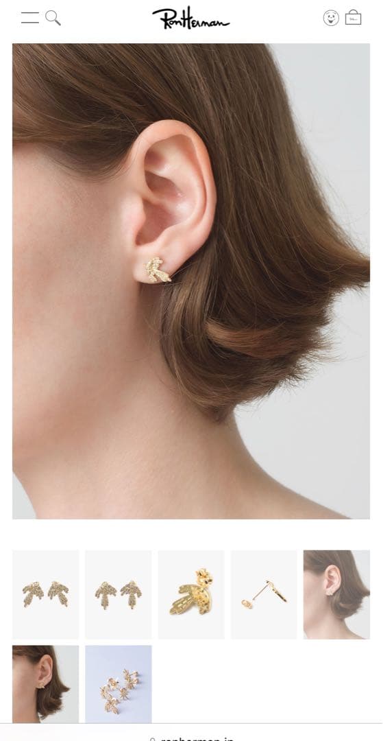 サンメイア SUN MARE バード　ダイヤピアス　ロンハーマン片耳