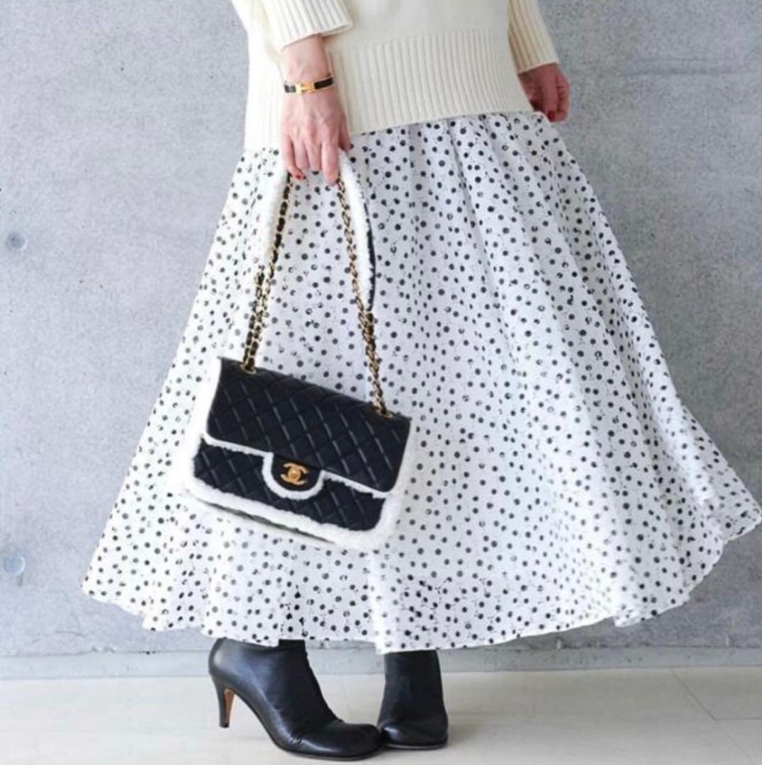 OBLIレースドットスカート