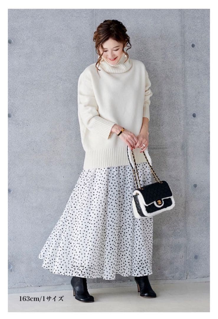OBLIレースドットスカート