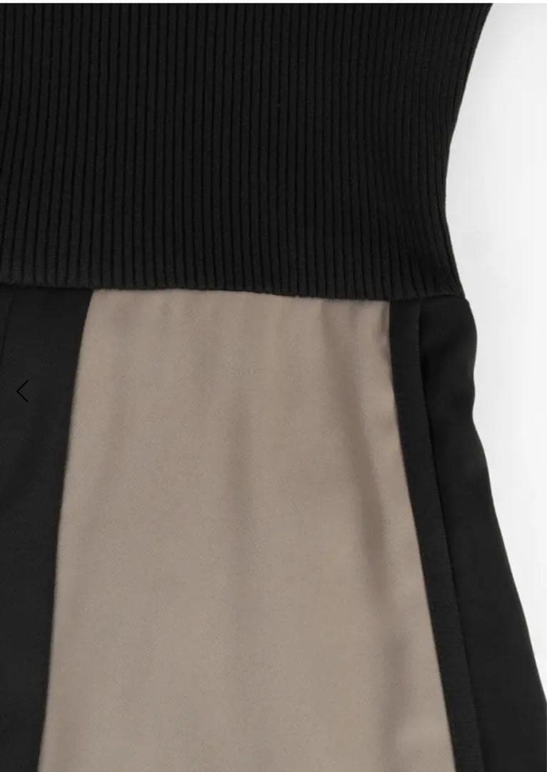 FENNEL配色ニットドッキングワンピース/モカ✖️ブラック