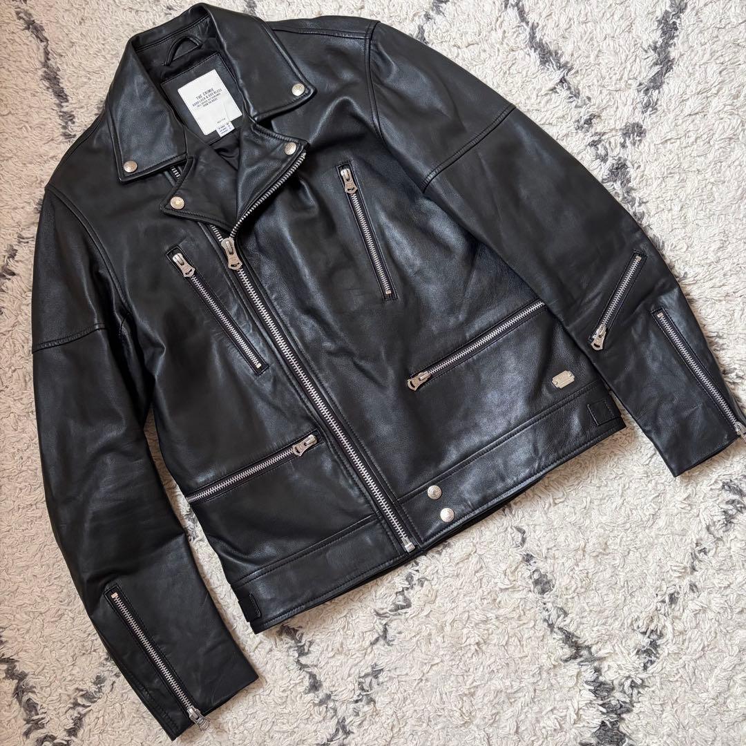 ジャケット・アウター CRIMIE LAMB LEATHER SEMI W RIDERS JACKET