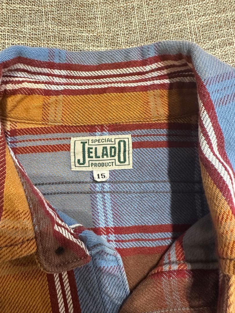 【希少配色】JELADO ジェラード ネルシャツ 15 M チェック柄 日本製