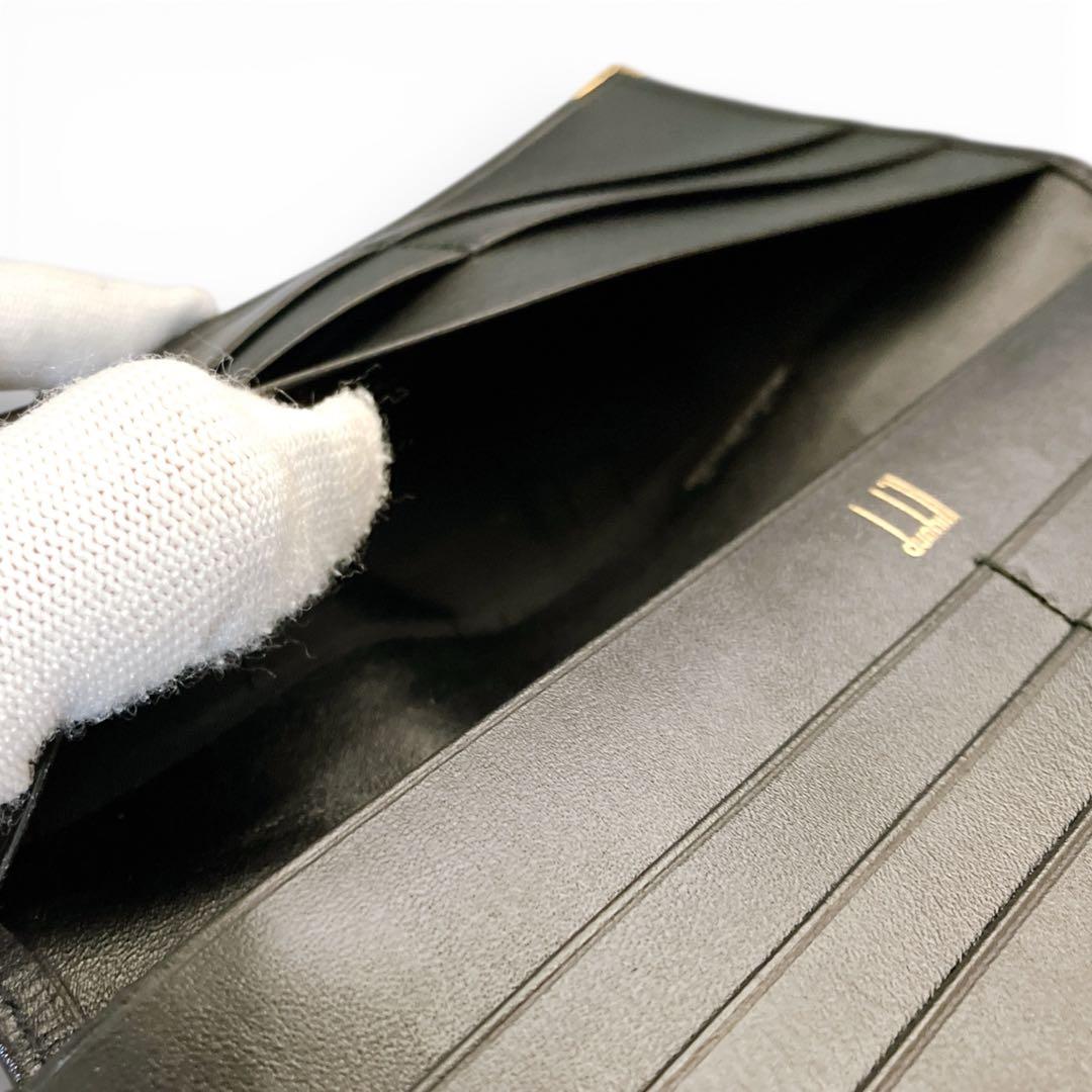 ダンヒル 未使用品 スペイン製 レザー 長財布 ブラック ギャランティ 箱付き