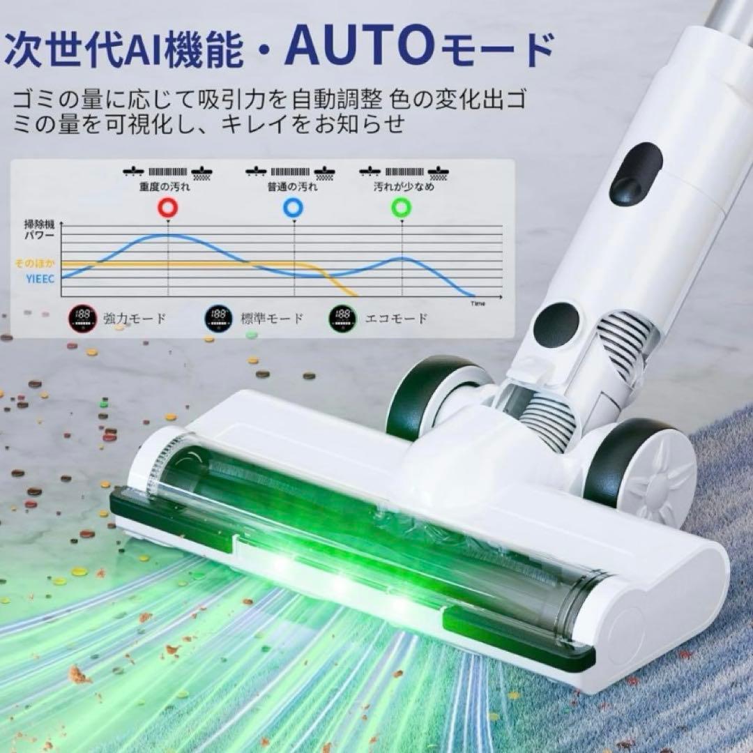 新品未使用即日発送！AI汚れ自動検知‼️コードレス掃除機　LEDライト