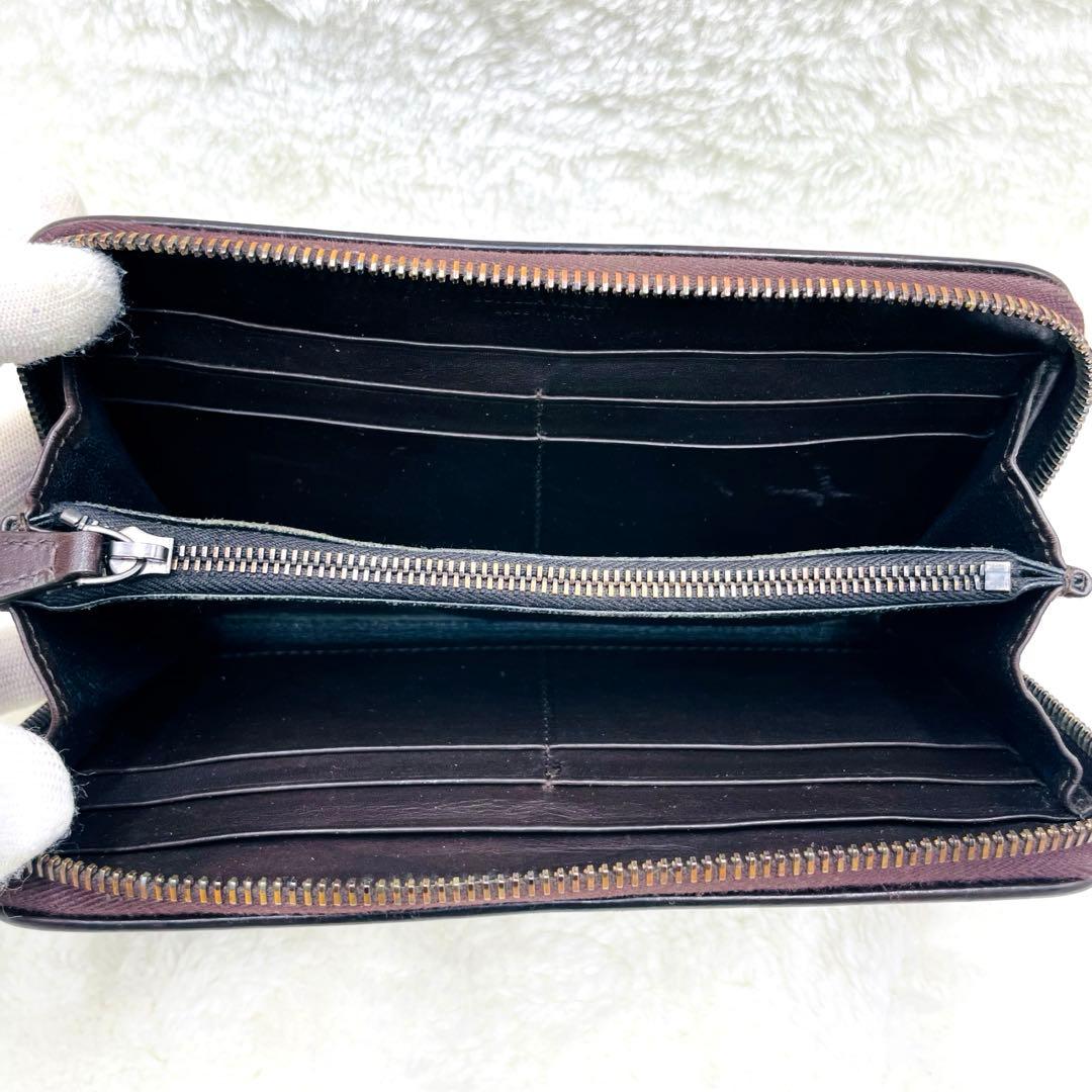 美品 希少 ボッテガヴェネタ 長財布 クロコダイル イントレチャート ブラウン