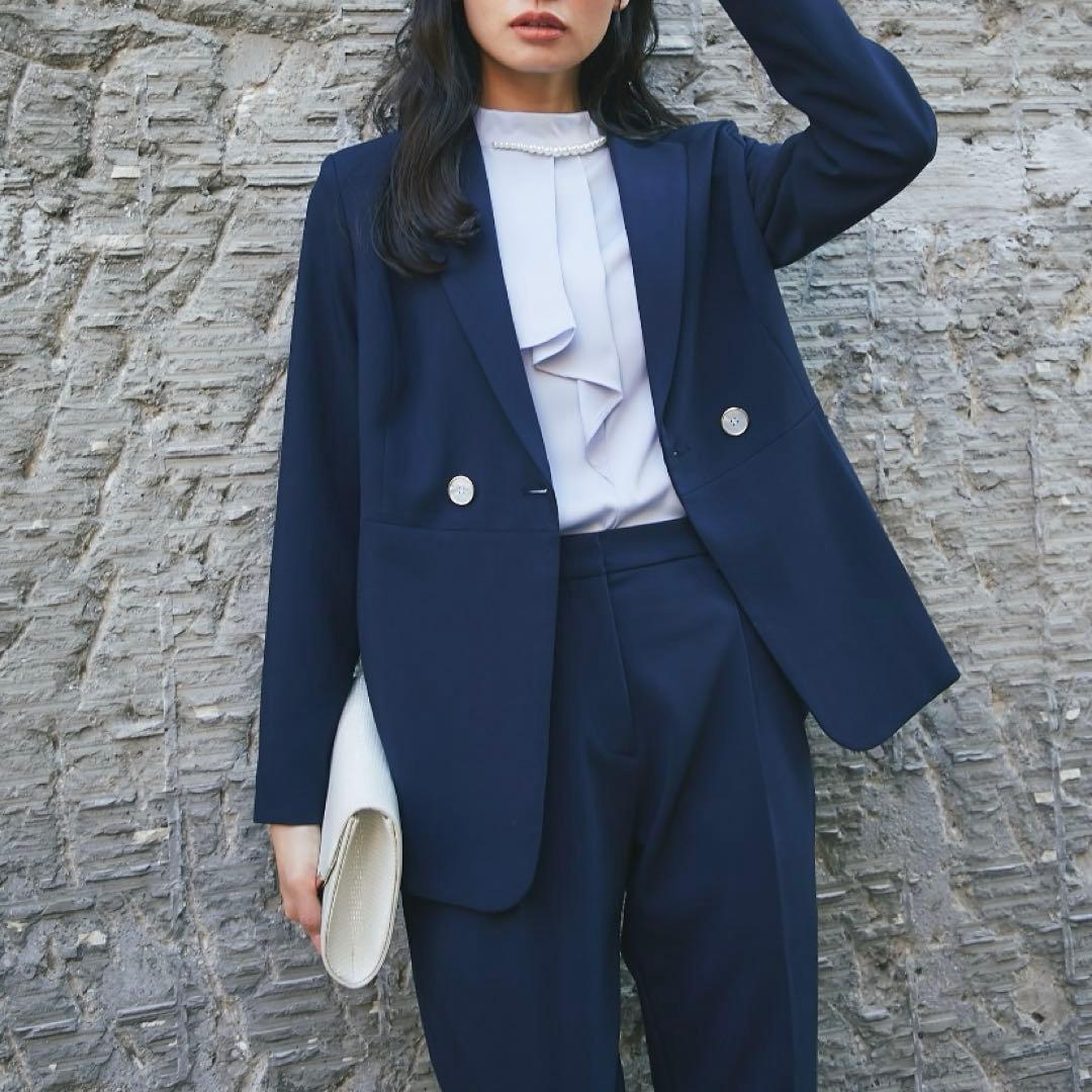 SMILE ORCHID ネイビー ダブルボタン パンツスーツ セット