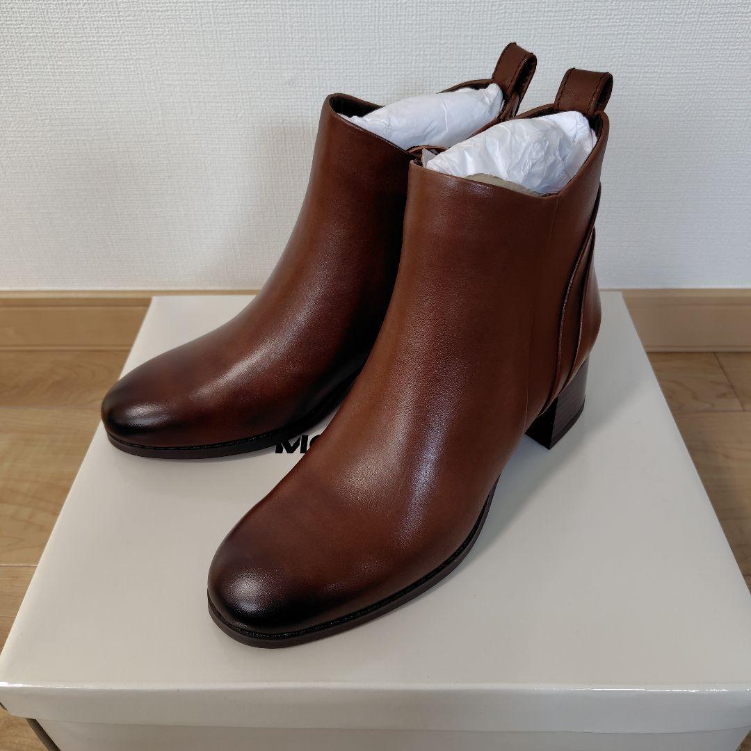 新年SALE！MODE KAORI 本革カーブパターンショートブーツ