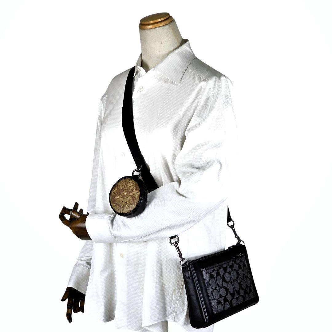 極美品 コーチ COACH シグネチャー ホールデン クロスボディ