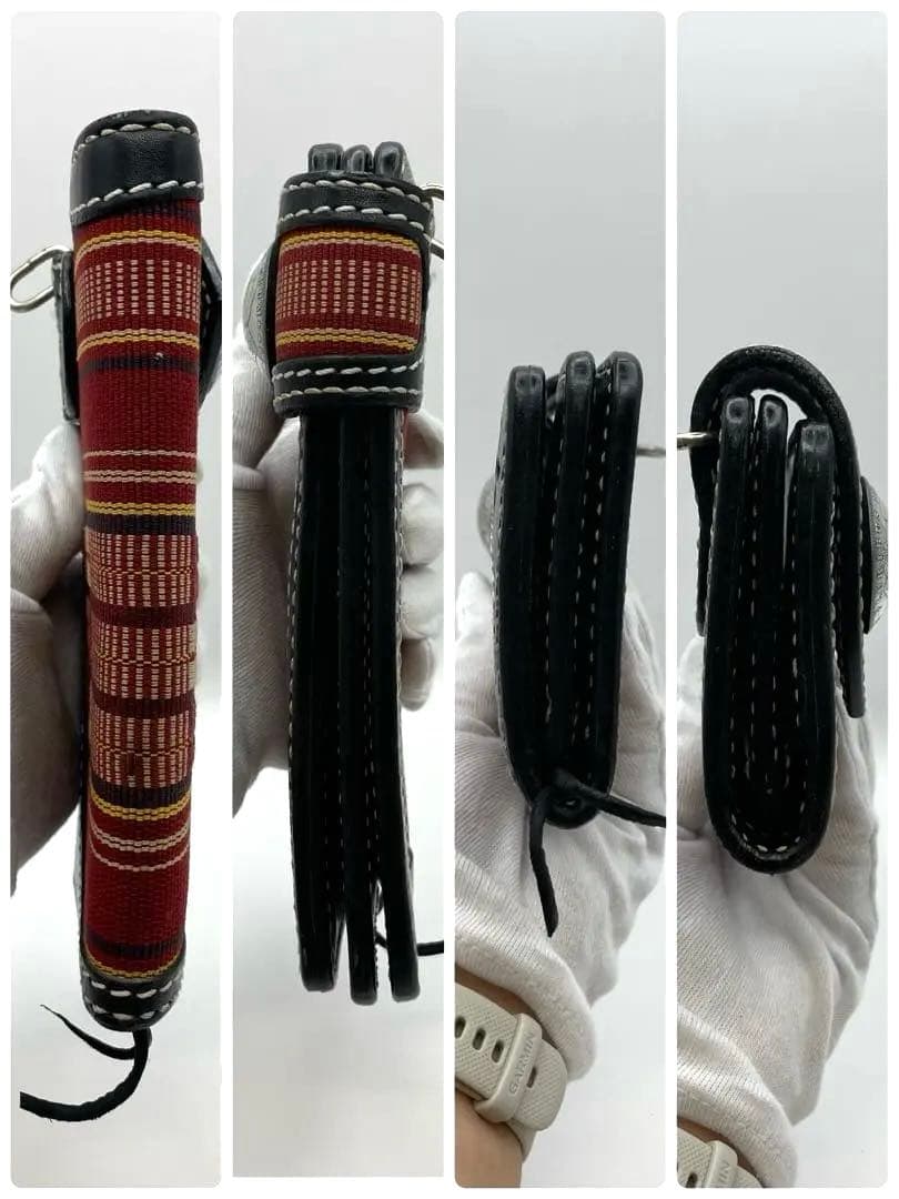 【縁起物おまけ付き】琉球レザー　L.L.A ロングウォレット　長財布　ブラック