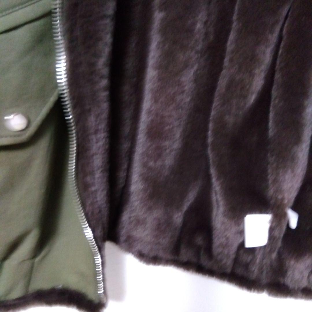 オリーブグリーン ミリタリージャケット ファー付き