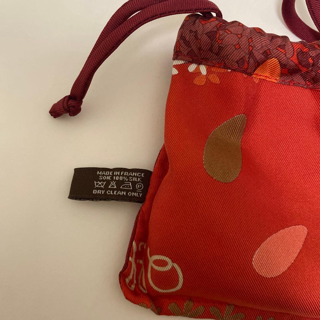 [新品］Hermes 細めシュシュ＆巾着袋のセット
