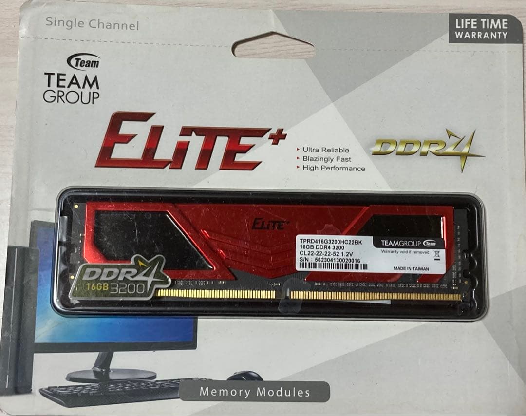 メモリー Team Group Elite+ DDR4 16GB 3200MHz