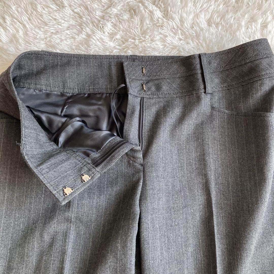 アエル オンワード 洗える パンツ スーツ 大きなサイズ グレー 42