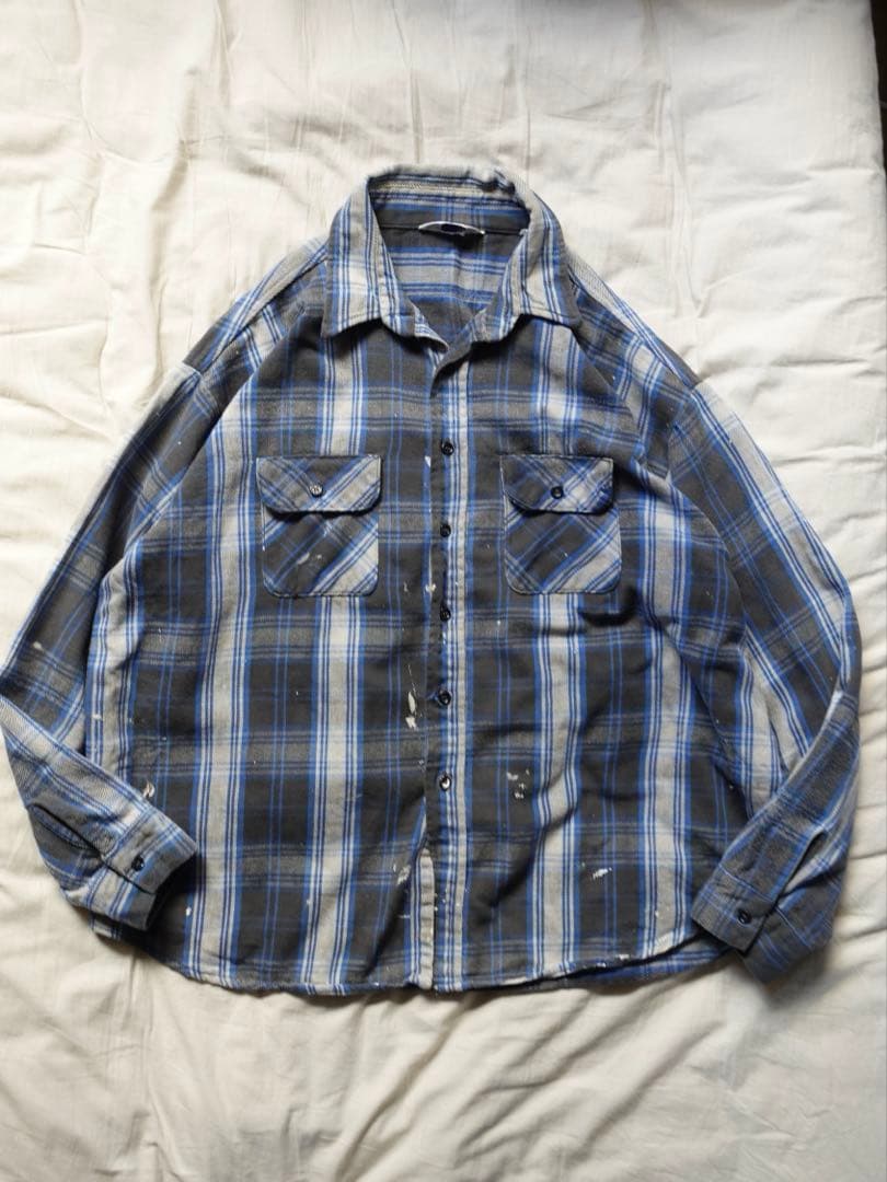 トップス 80's five brother flannel shirt USA