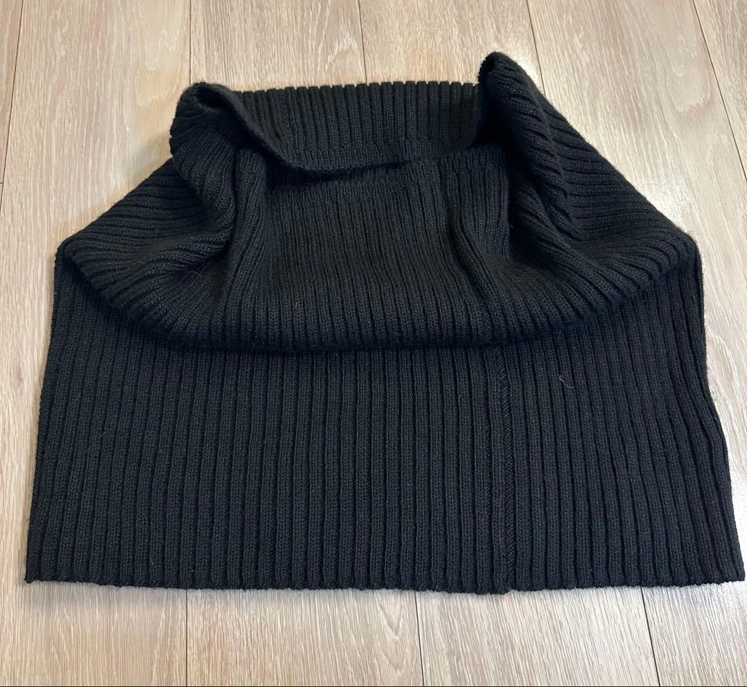 ミュウミュウ　黒 リブ編み スヌード　マフラー　ネックウォーマー