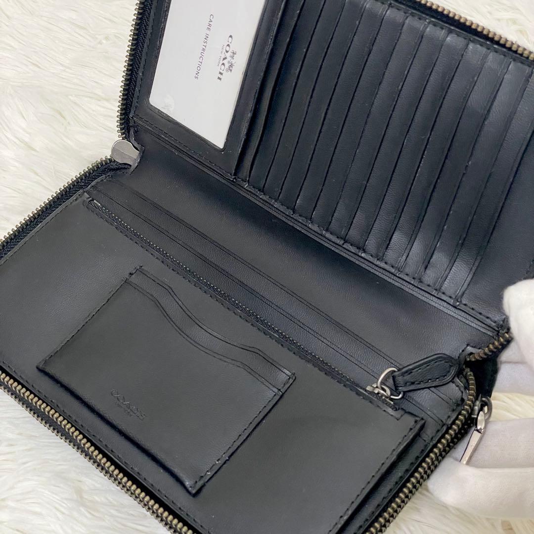 【美品】COACH ダブルジップ トラベル オーガナイザー シグネチャー 長財布