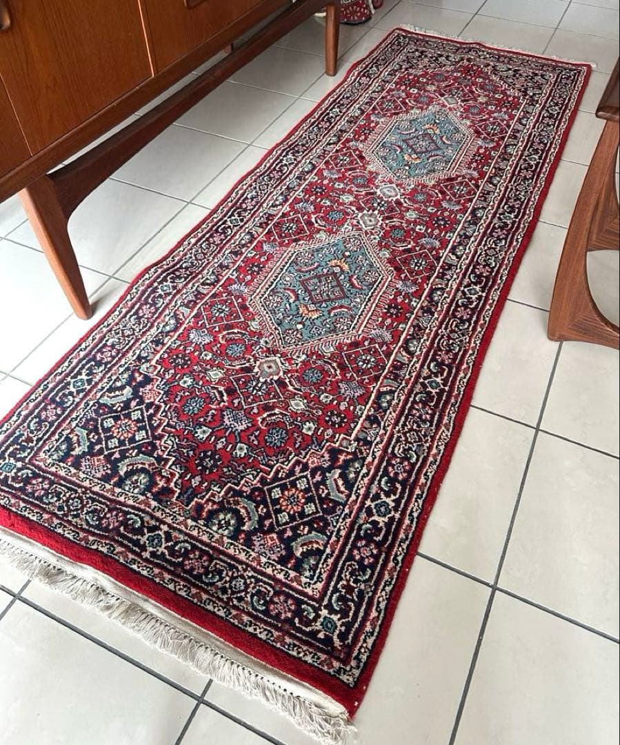 212×72 ヴィンテージラグ　手織　トライバルラグ