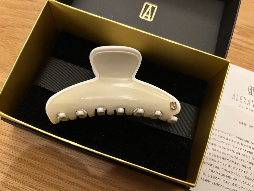 ほほさま専用アレクサンドルドゥパリ　ツートンヘアクリップ　ベージュ×ホワイト