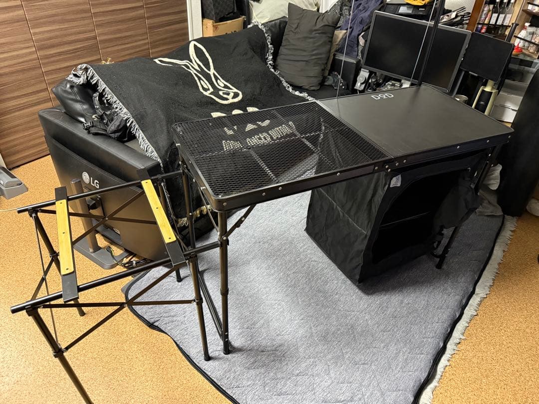 DOD 折りたたみキッチンラックブラック