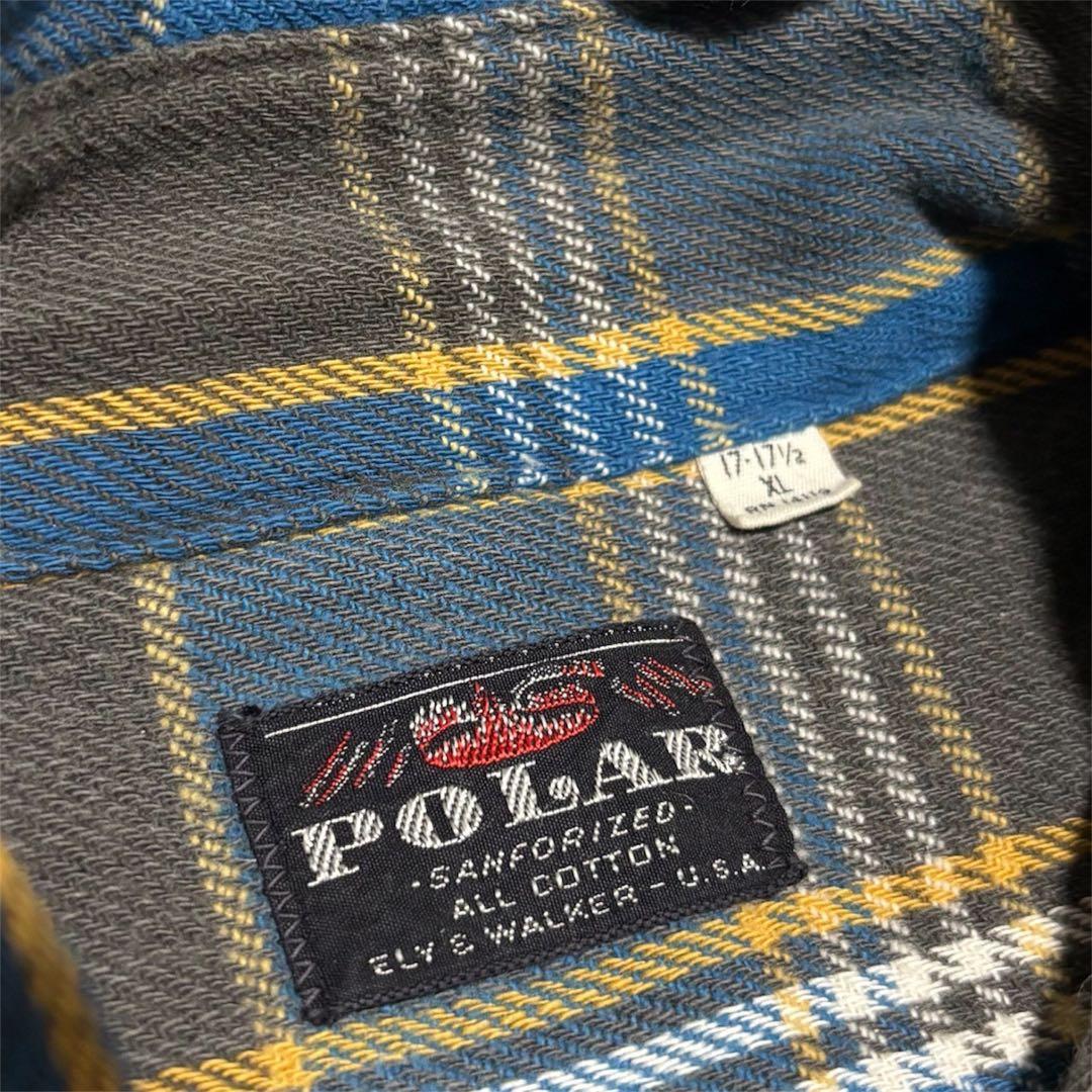 希少 60s POLAR ELY&WALKER フランネルシャツ XL 好配色