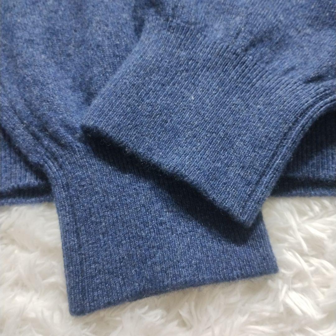 極美品✨LeCENT カシミヤ 100% ニット ポロシャツ 長袖 ネイビー M