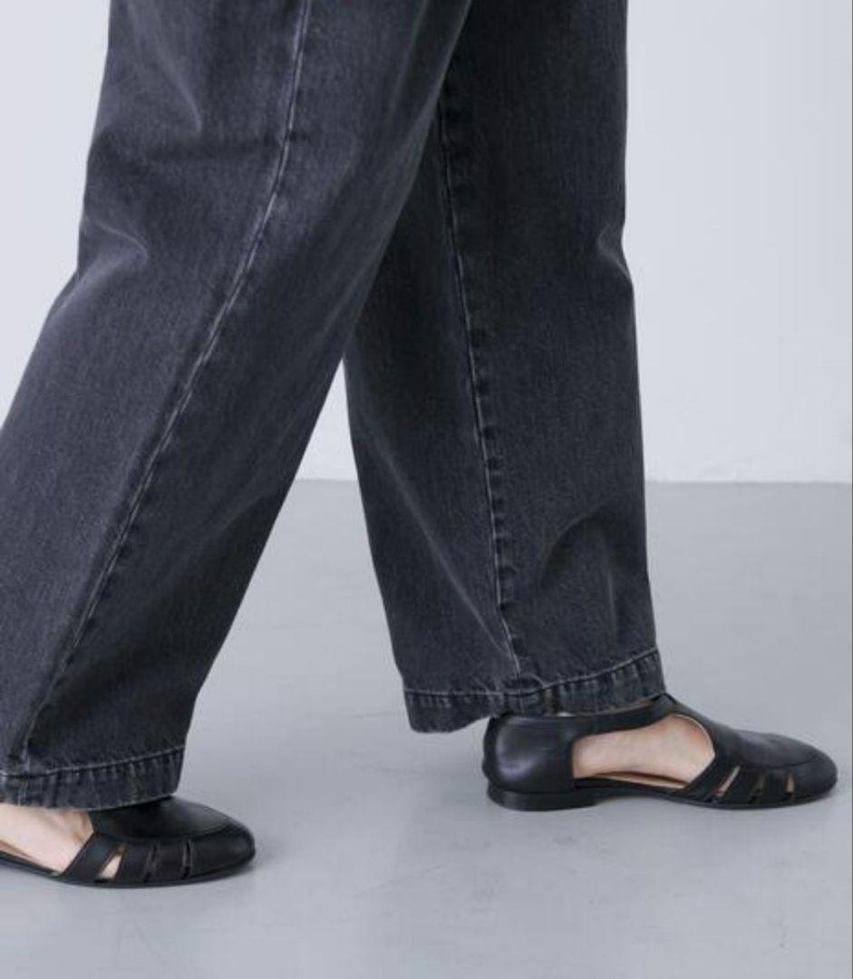 かぐれ　フェードデニムイージーパンツ　黒系