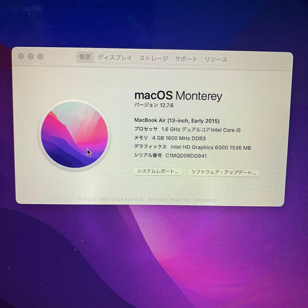 MacBook本体 2015 MacBook Air 13 i5 4GB 121GB