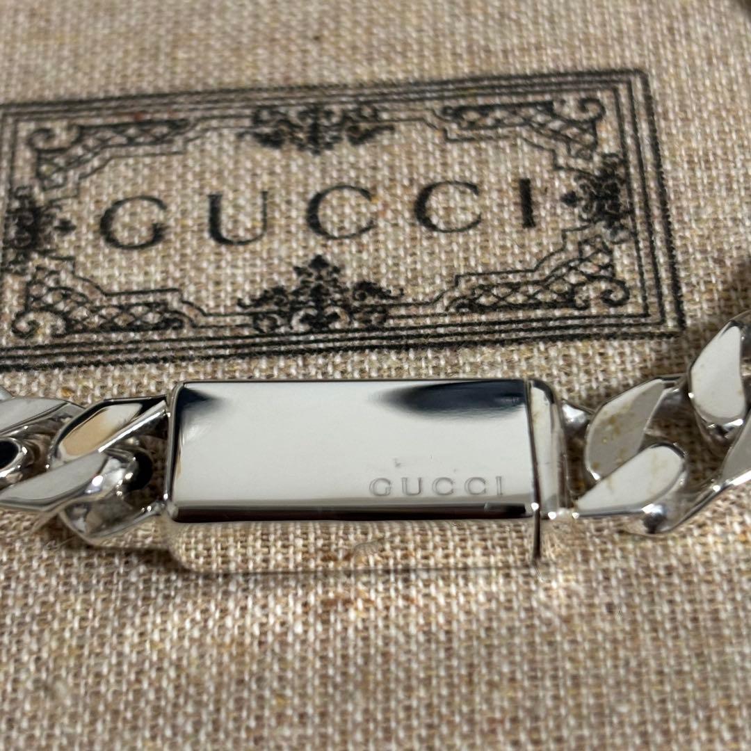 GUCCI 新品同様品　シルバーブレスレット刻印　21 喜平チェーン　付属品