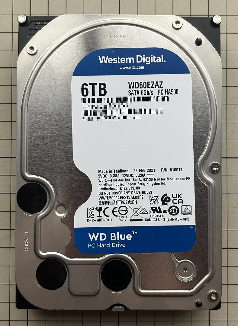 内蔵型ハードディスクドライブ 6TB HDD WD60EZAZ Western Digital 01