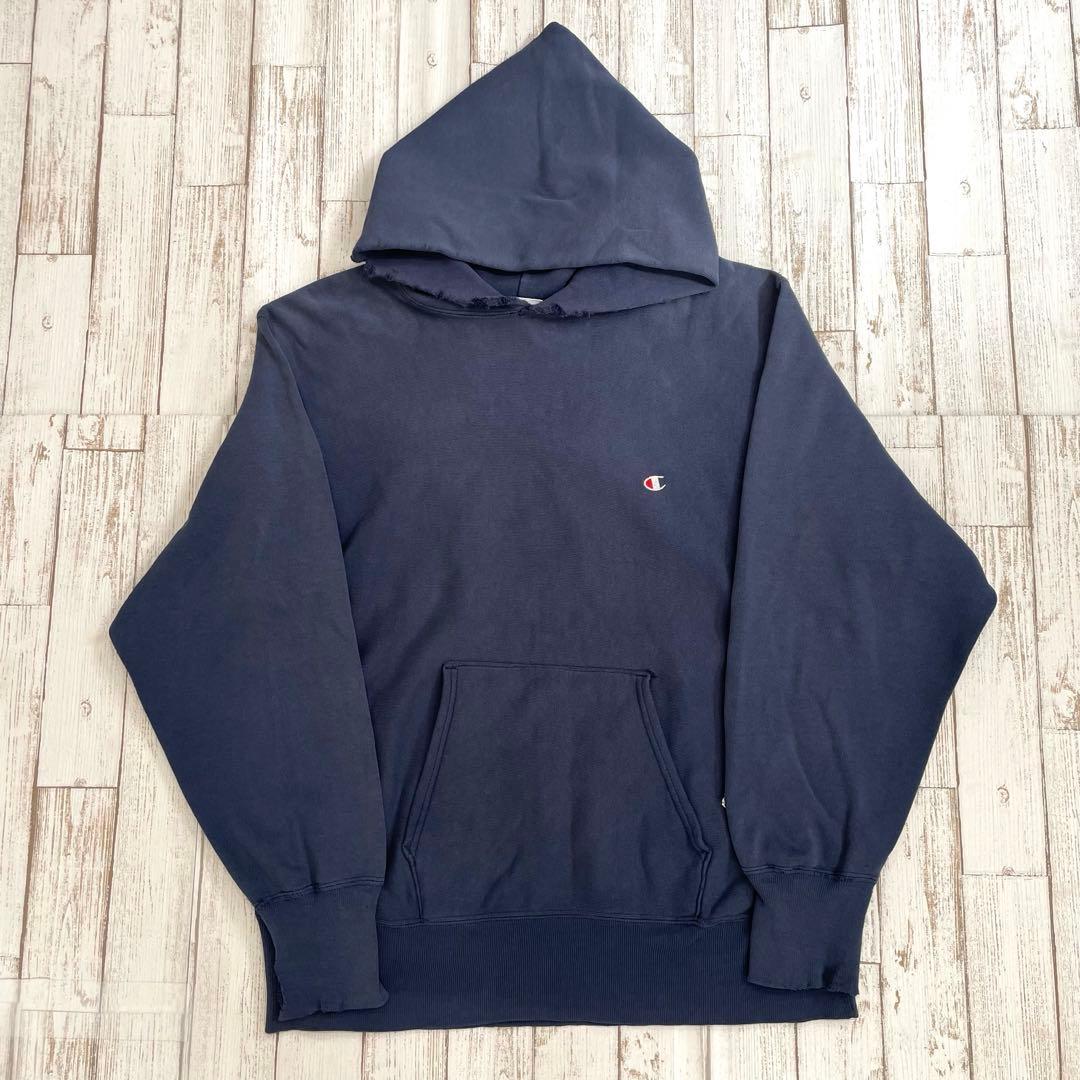 【定番目付き！】チャンピオン　リバースウィーブ　ネイビー　フーディ　パーカー　紺