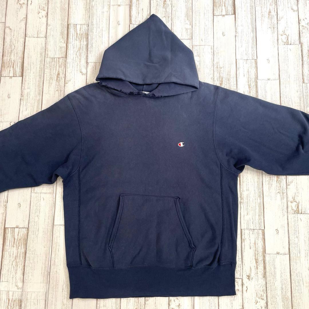 【定番目付き！】チャンピオン　リバースウィーブ　ネイビー　フーディ　パーカー　紺