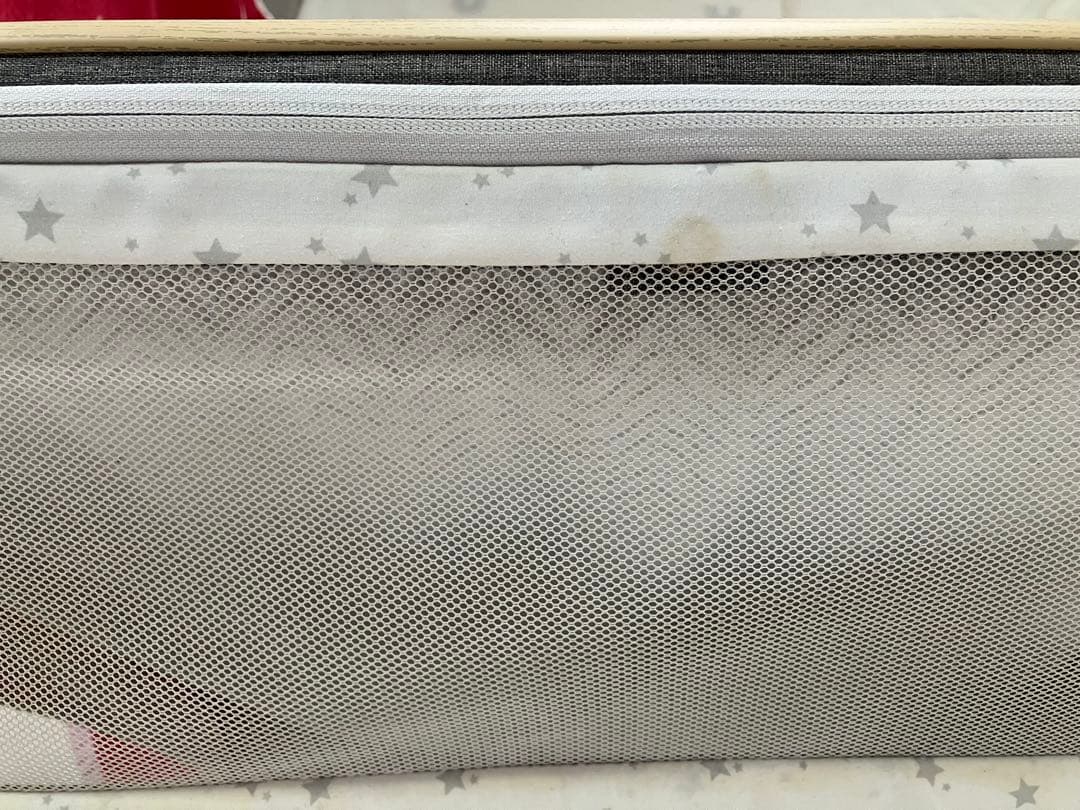 HZDMJ ベビーベッド グレー　持ち運び 折りたたみ